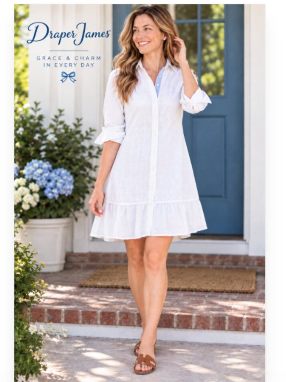 Draper James Tulip Shirt Dress White Size 0
